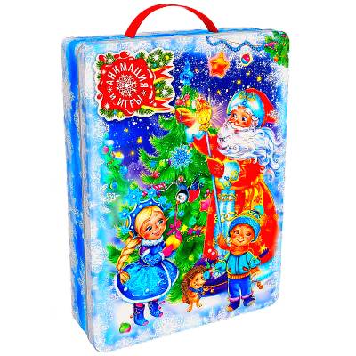 Детский подарок на Новый Год в жестяной упаковке весом 750 грамм 